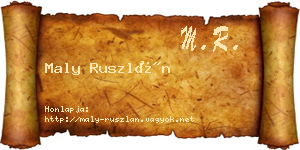 Maly Ruszlán névjegykártya